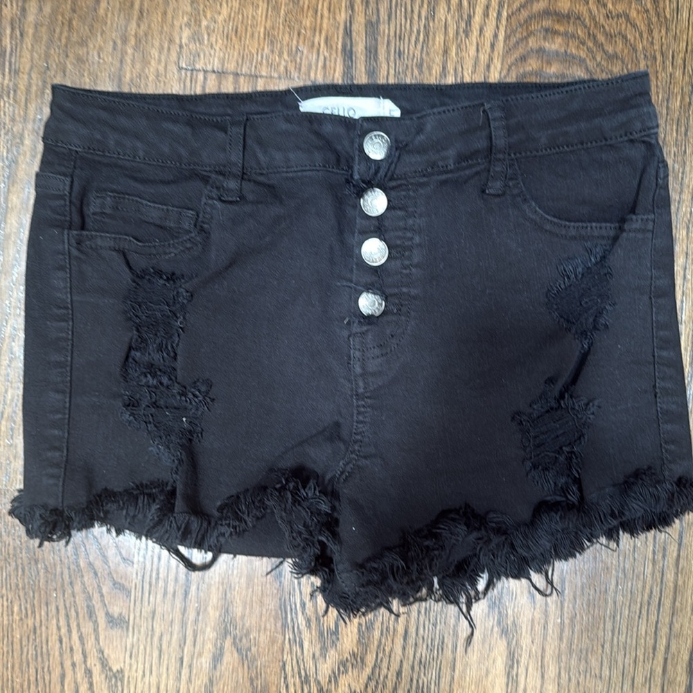 Cello Large Girls Black Cut Offs